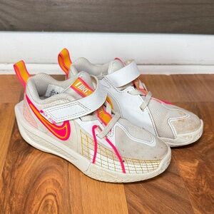 Nike Kids White and Neon Pink Sneakers